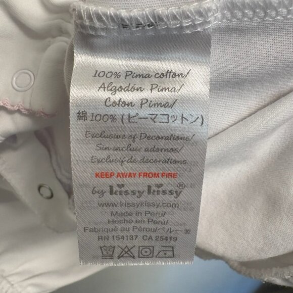 Kissy Kissy Convertible Baby Gown, White with Pink Trim , Size SM - Picture 4 of 5